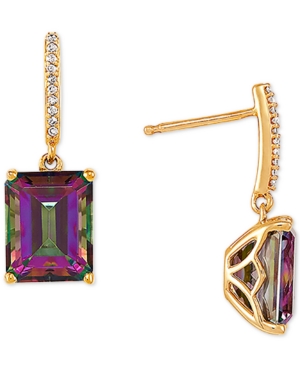 image of Mystic Topaz (5-3/4 ct. t.w.) & Diamond (1/20 ct. t.w.) Drop Earrings in 14k Gold