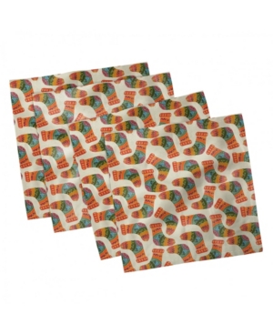 Ambesonne Ethnic Set of 4 Napkins 18