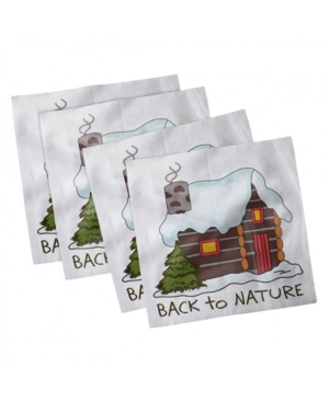 Ambesonne Log Cabin Set of 4 Napkins 18