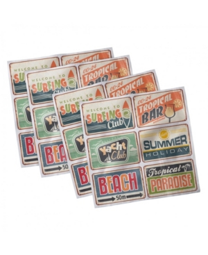 Ambesonne Retro Set of 4 Napkins 18