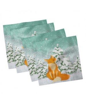 Ambesonne Fox Set of 4 Napkins 18