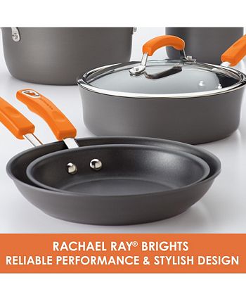 Rachael Ray 10-Piece Nonstick Cookware Set, Gray/Orange