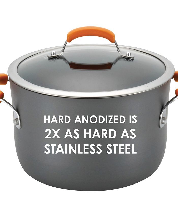 Rachael Ray 8qt Hard Anodized Nonstick Oval Pasta Pot And Braiser Gray :  Target