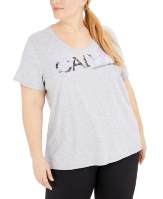 Calvin Klein - Plus Size V-Neck Logo T-Shirt