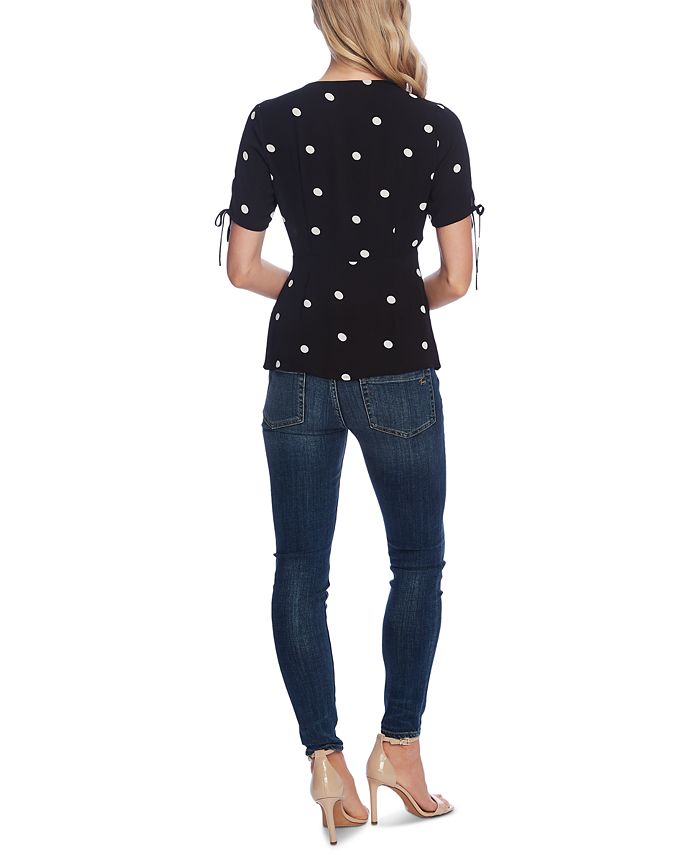 vince camuto polka dot blouse