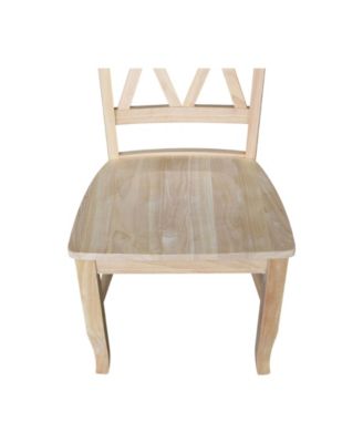 Double X-Back Chairs, Set of 2