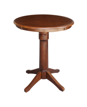 Shop International Concepts 30" Round Top Pedestal Table In Brown