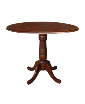 Shop International Concepts 42" Round Dual Drop Leaf Pedestal Table In Brown