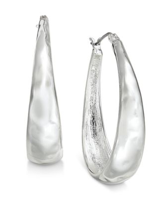 Hammered Oval Hoop Earrings, Exclusively at Macy's