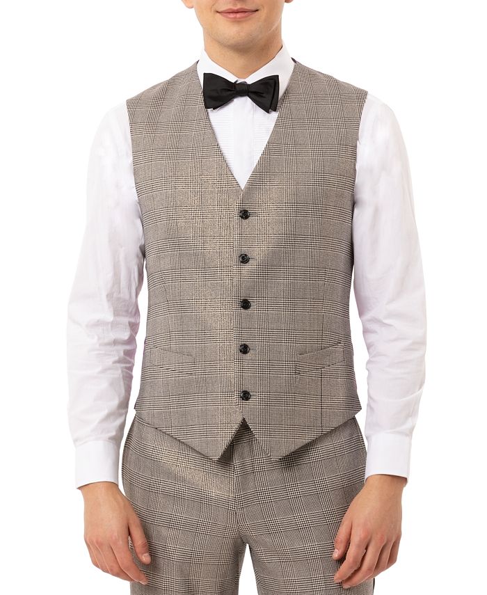 Tallia Men's Slim-Fit Plaid Tuxedo Vest - Macy's