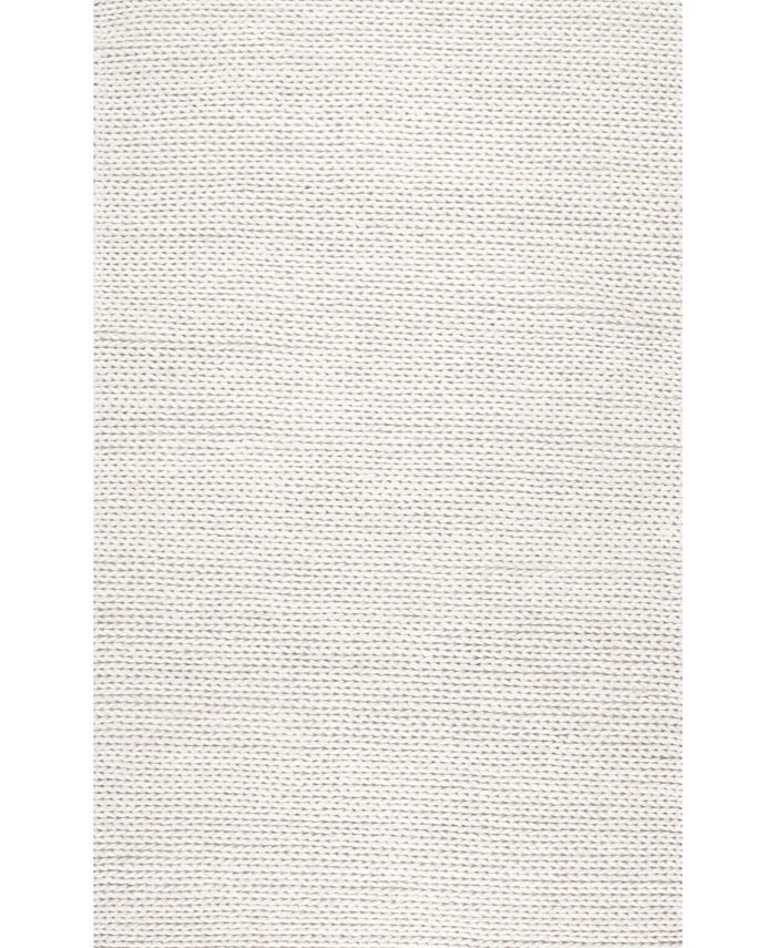 nuLoom Textures Handwoven Caryatid Solid Ivory 8' x 10' Area Rug Macy's