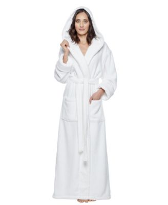 Women's Ankle Length Hooded Low Twist Soft Turkish Cotton Bathrobe