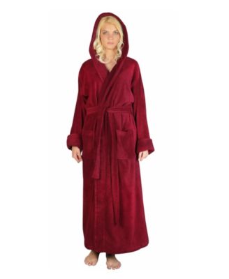 Women's Ankle Length Hooded Low Twist Soft Turkish Cotton Bathrobe