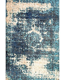 Traces Vintage-Inspired Lindsy Distressed Blue Area Rug