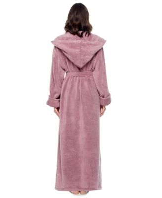 Women's Ankle Length Hooded Low Twist Soft Turkish Cotton Bathrobe