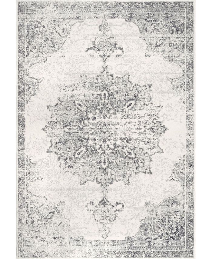 nuLoom Bodrum VintageInspired Medallion Leola Gray 8' x 10' Area Rug