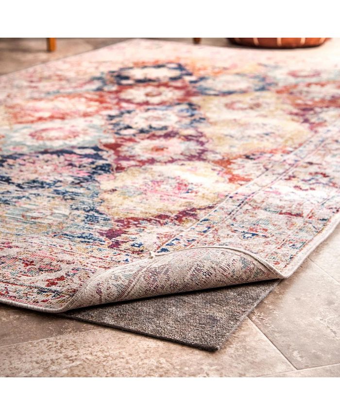 nuLoom Basic Plus Pad Premium Starbust NonSlip Grip Gray 8' x 10' Rug