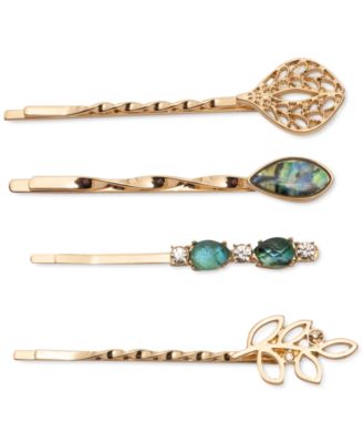 lonna & lilly - Gold-Tone 4-Pc. Crystal & Stone Bobby Pin Set