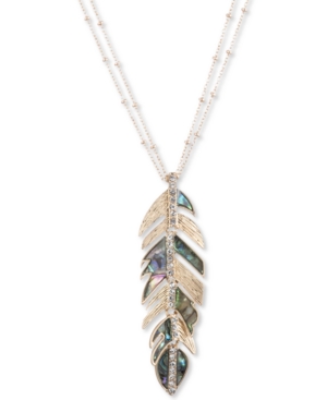 image of lonna & lilly Gold-Tone Pave & Stone Feather 36