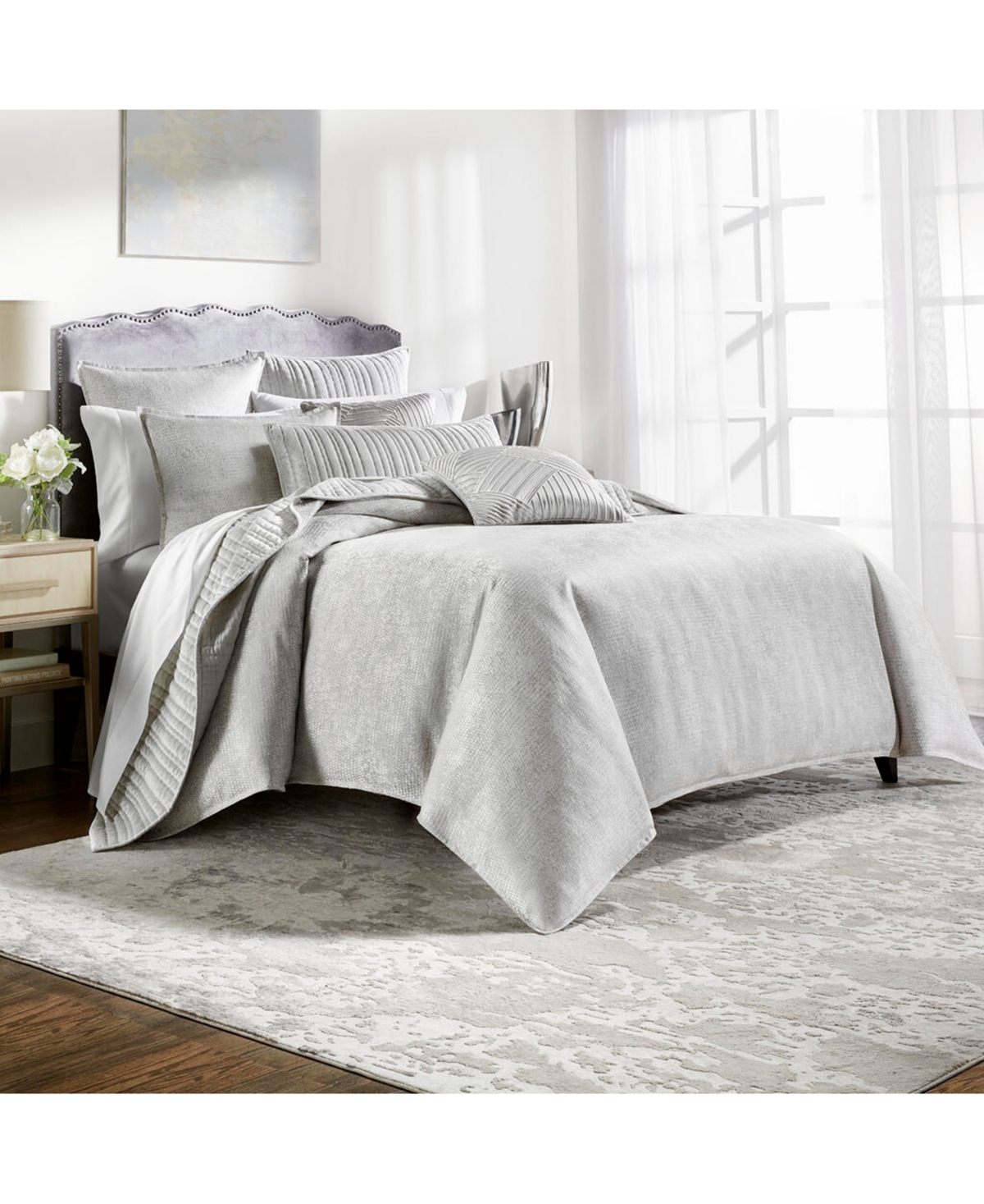 Hotel Collection Tessellate 3-pc. Comforter Set, King, Created For Macy's In Light Gray