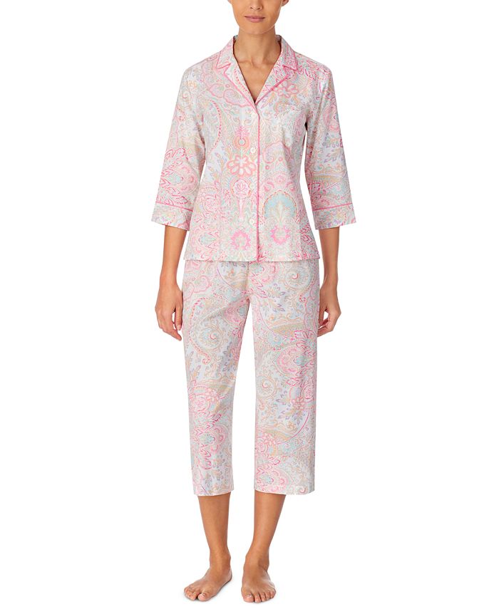 Lauren Ralph Lauren Petite Printed Woven Capri Pajama Set & Reviews - Bras,  Underwear & Lingerie - Women - Macy's
