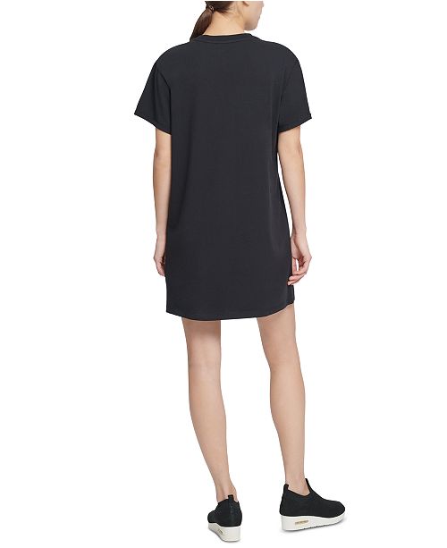DKNY Sport Cotton PrintedLogo TShirt Dress & Reviews Dresses Women Macy's
