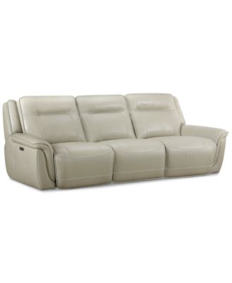 Lenardo 3-Pc. Leather Sofa with 3 Power Motion Recliners, Created for Macy's
