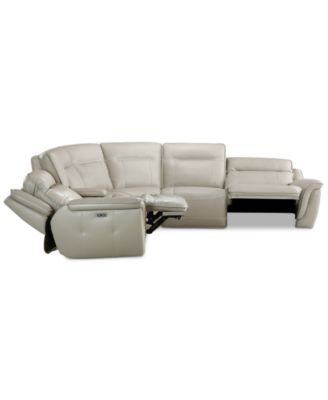 Lenardo 6-Pc. Leather Sectional with 2 Power Recliners and Console, Created for Macy's