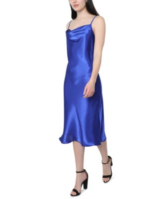 bebe bias satin slip dress