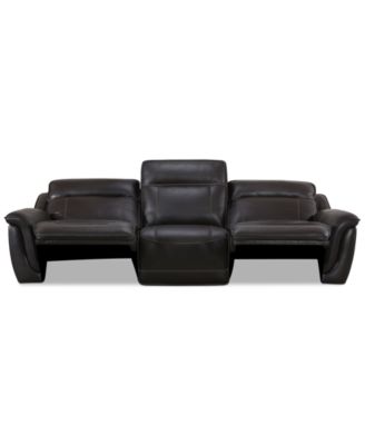 Lenardo 3-Pc. Leather Sofa with 2 Power Motion Recliners, Created for Macy's