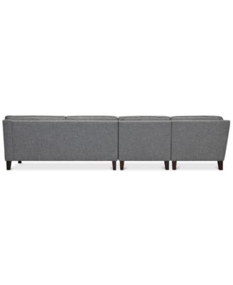 CLOSEOUT! Sandrew 4-Pc. Fabric Sectional with 2 Power Foot Rests, Created for Macy's