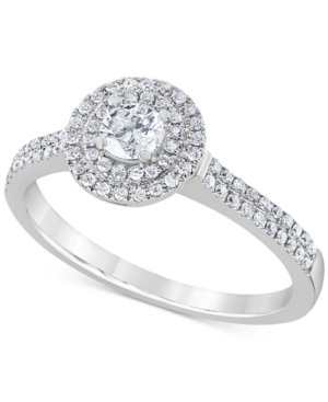 image of Diamond Double Halo Engagement Ring (1/2 ct. t.w.) in 14k White Gold