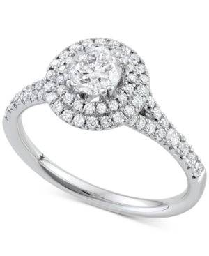 image of Diamond Double Halo Engagement Ring (1-1/10 ct. t.w.) in 14k White Gold