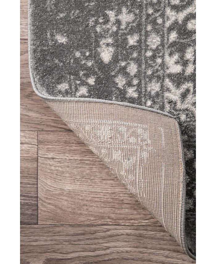 nuLoom Bodrum Oriental VintageInspired Odell Silver 5' x 7'5" Area Rug