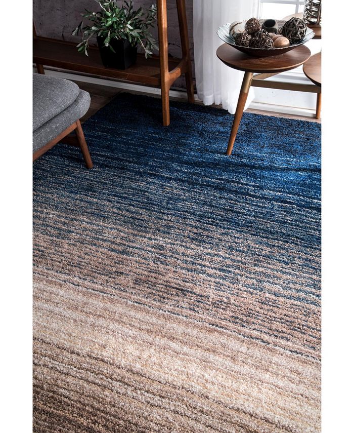 nuLoom Zoomy Hand Tufted Classie Navy 8' x 10' Area Rug Macy's