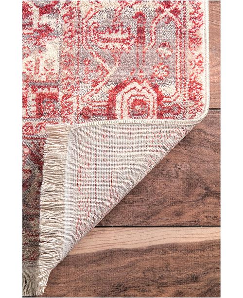 nuLoom Mystic Ehtel Medallion Fringe Mist 8' x 10' Area ...