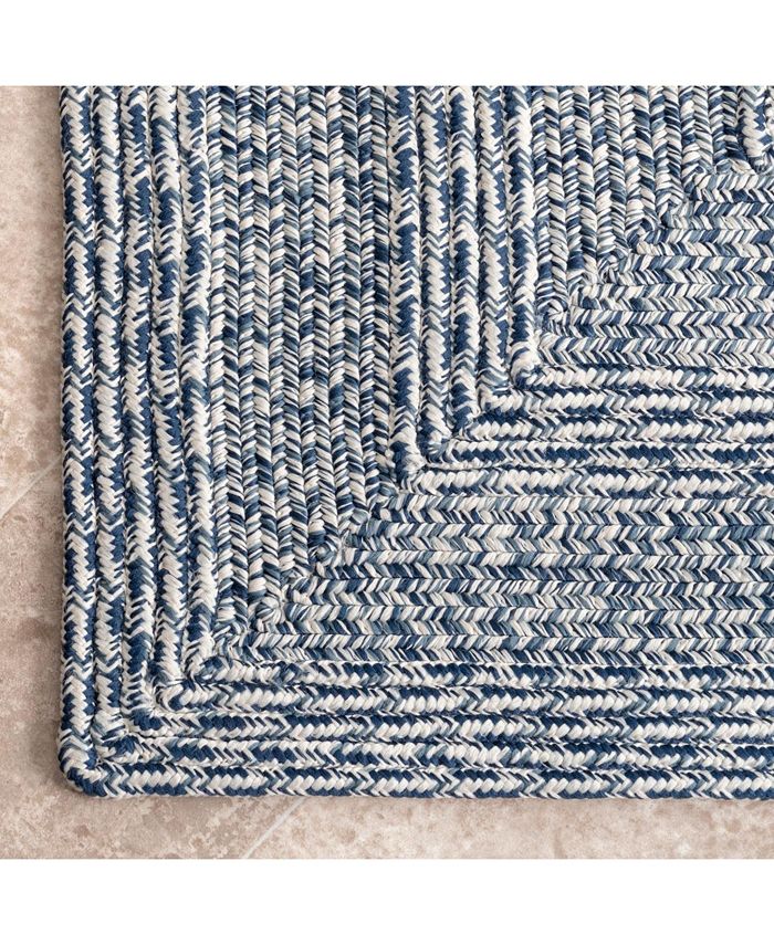 nuLoom Texture Braid Doutzen Indoor and Outdoor Blue 7'6" x 9'6" Area
