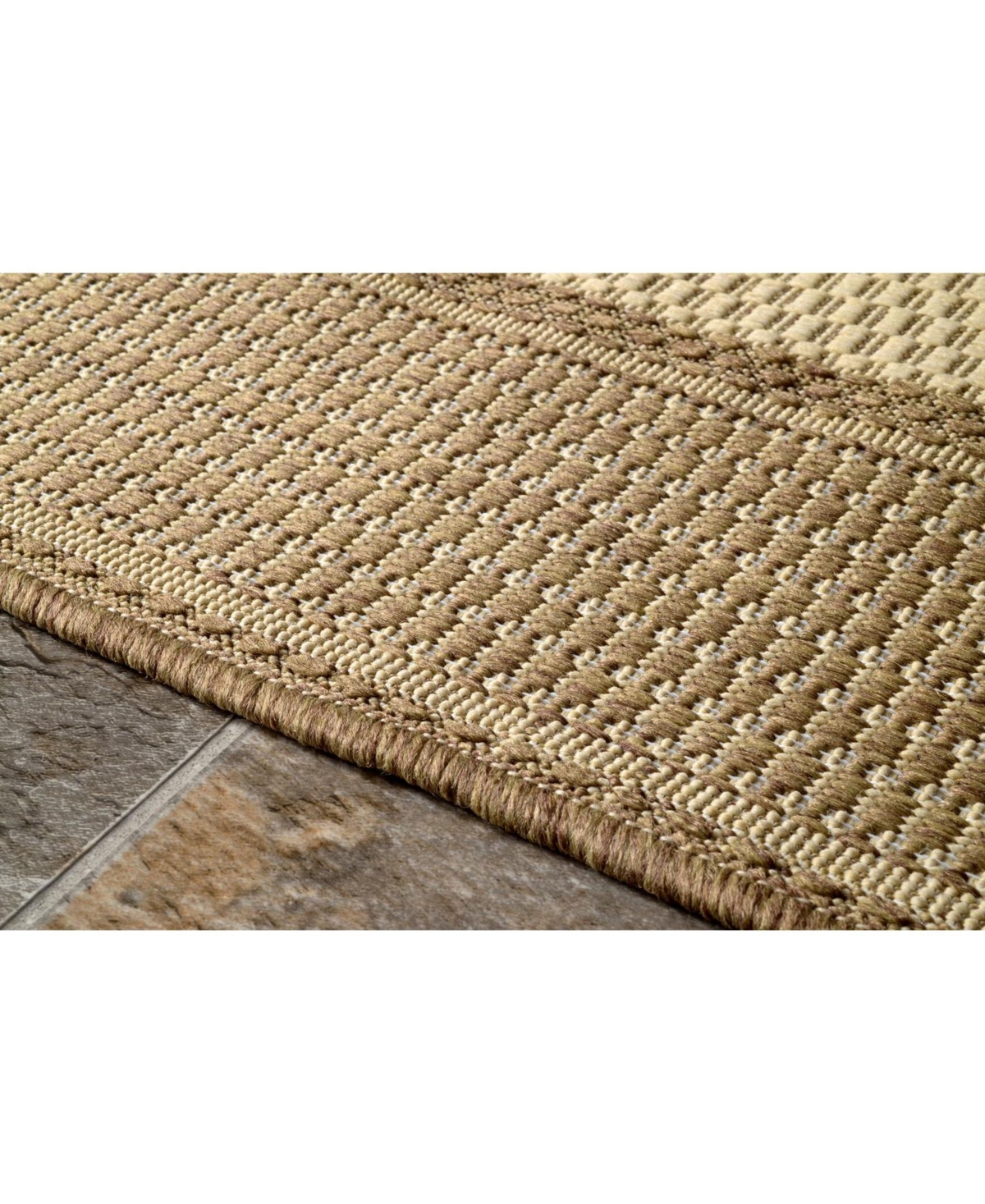 nuLoom Dawn Gris BorderOutdoor Area Rug - Beige