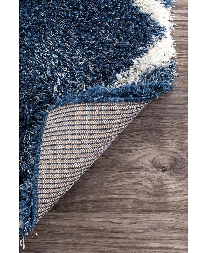 nuLoom Plush Shag Soft and Plush Diamond Blue 4' x 6' Area Rug Macy's