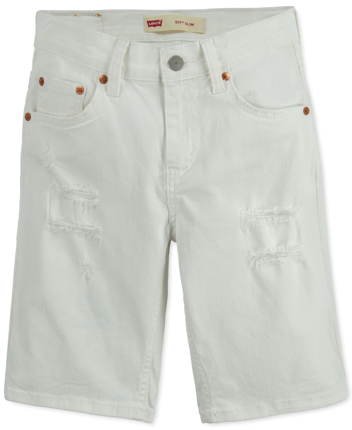 Levi's Big Boys Unbasic 511 Slim-fit Denim Shorts In White