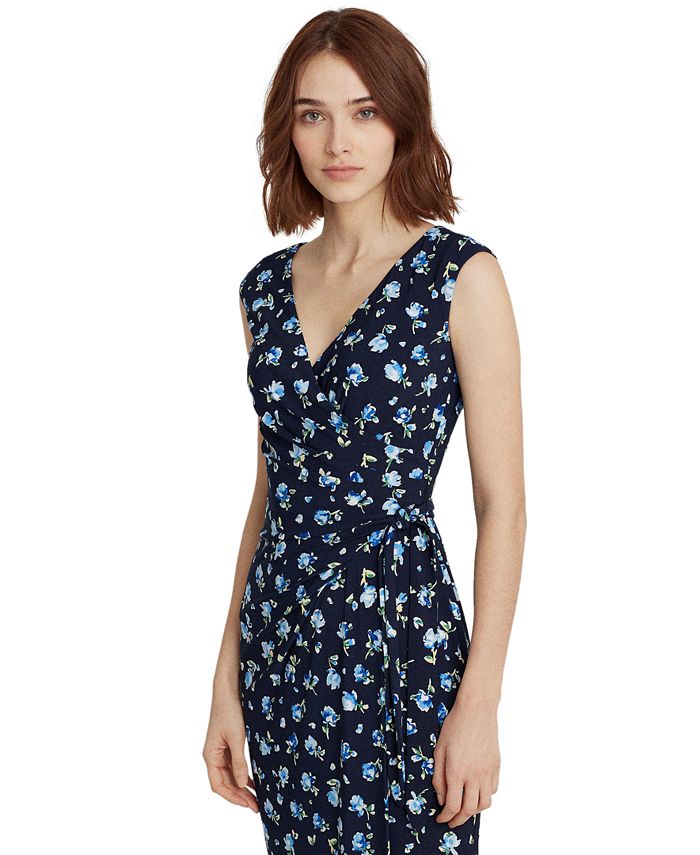 Lauren Ralph Lauren Floral Jersey Wrap-Style Dress - Macy's
