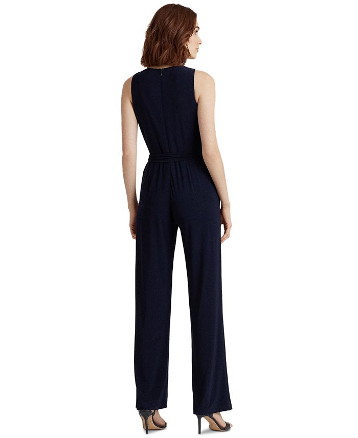 Lauren Ralph Lauren Belted Jersey Jumpsuit - Macy's