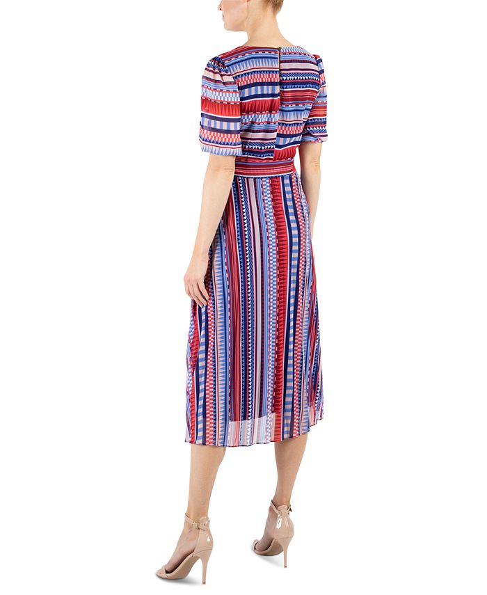 julia jordan Printed Striped Midi Dress - Macy's
