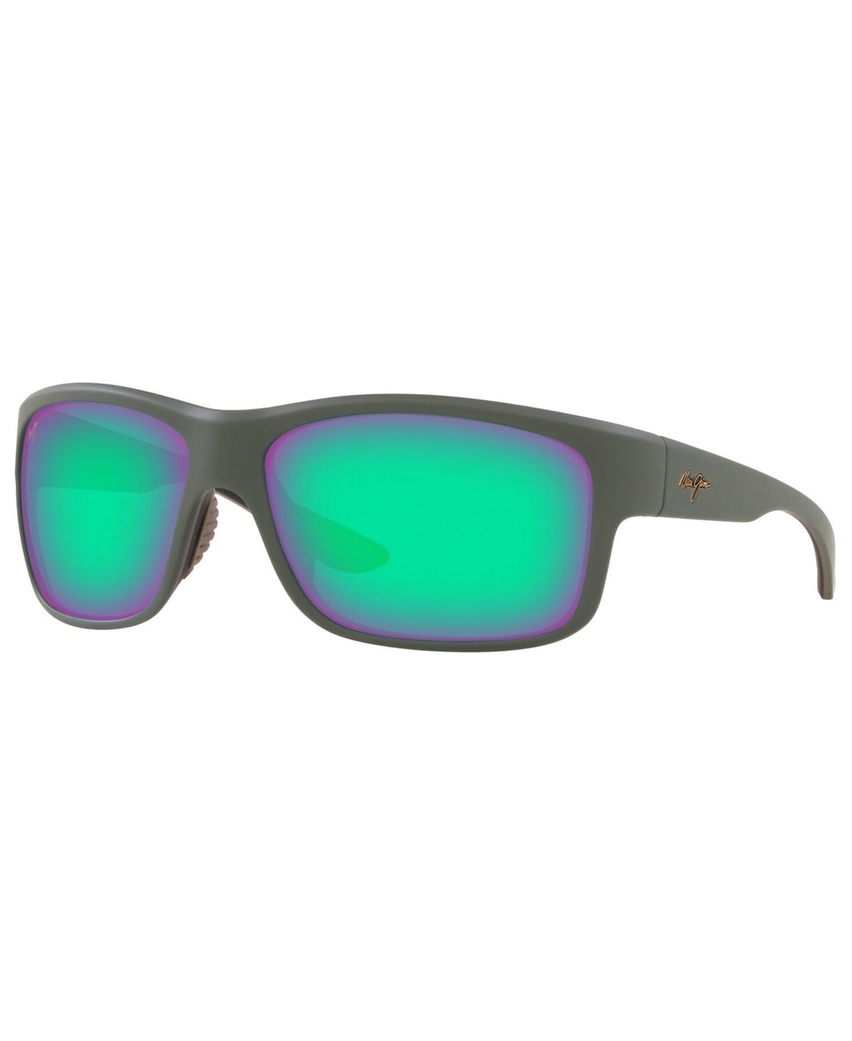 Shop Maui Jim Men's Southern Cross Polarized Sunglasses In Brown Matte,green Polar