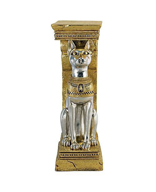 Design Toscano Egyptian Cat Goddess Bastet Pedestal Statue