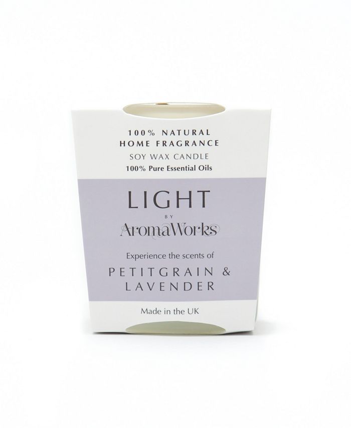 AromaWorks Light Range Petitgrain and Lavender Candle, 2.65 oz Macy's