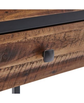 Claremont Rustic Wood End Table with Drawer and Low Shelf