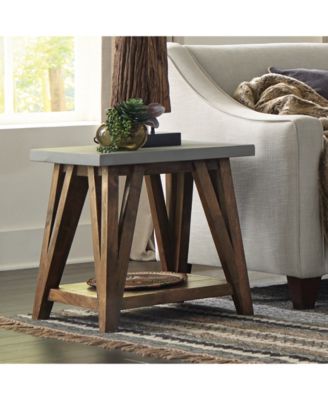 Brookside Cement-Top Wood End Table
