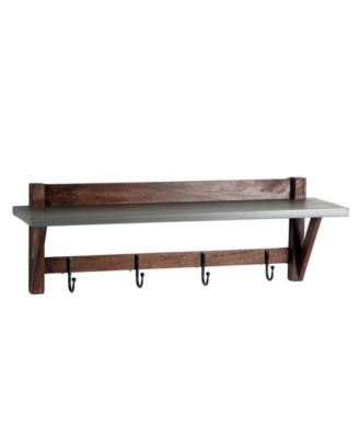 Brookside Cement-Top Wood Entryway Coat Hook and Bench