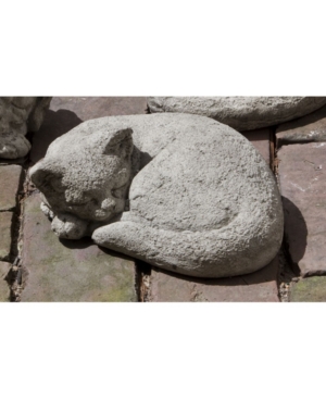 Shop Campania International Curled Cat Small Garden Statue In Rust